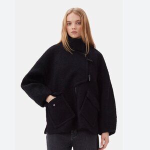 Ganni Boucle Wool Black Jacket Size 32